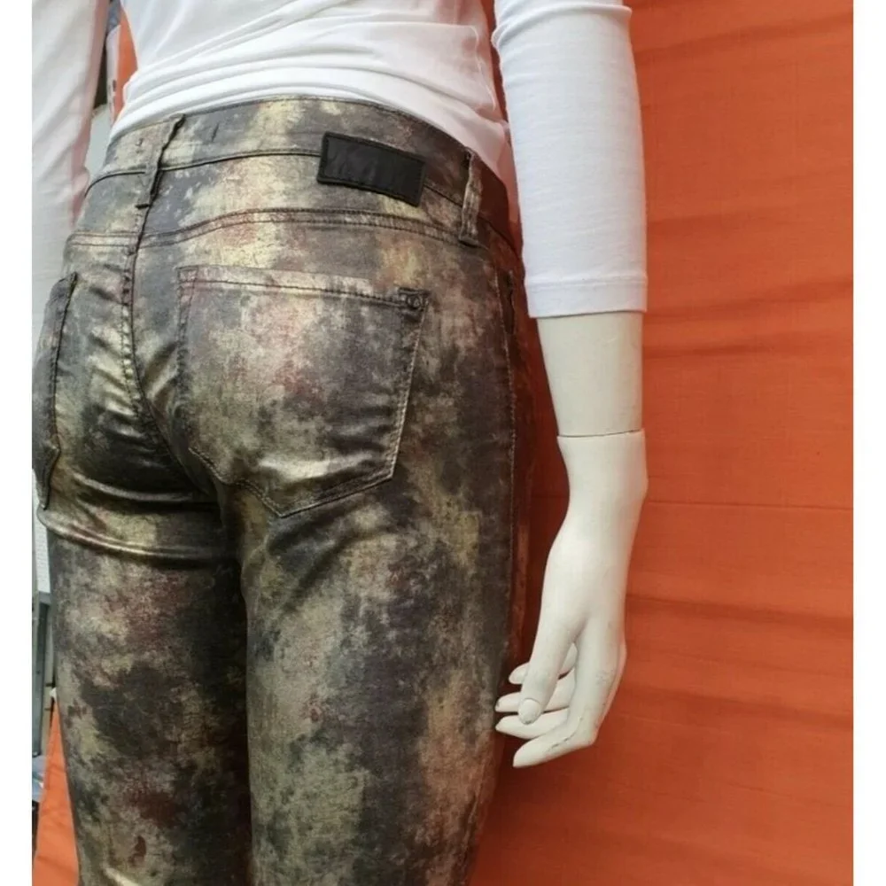 WOMENS Unisex MAVI Alexa Irridescent Skinny Jeans trousers Pant Size 8 Mid Rise - Picture 8 of 9